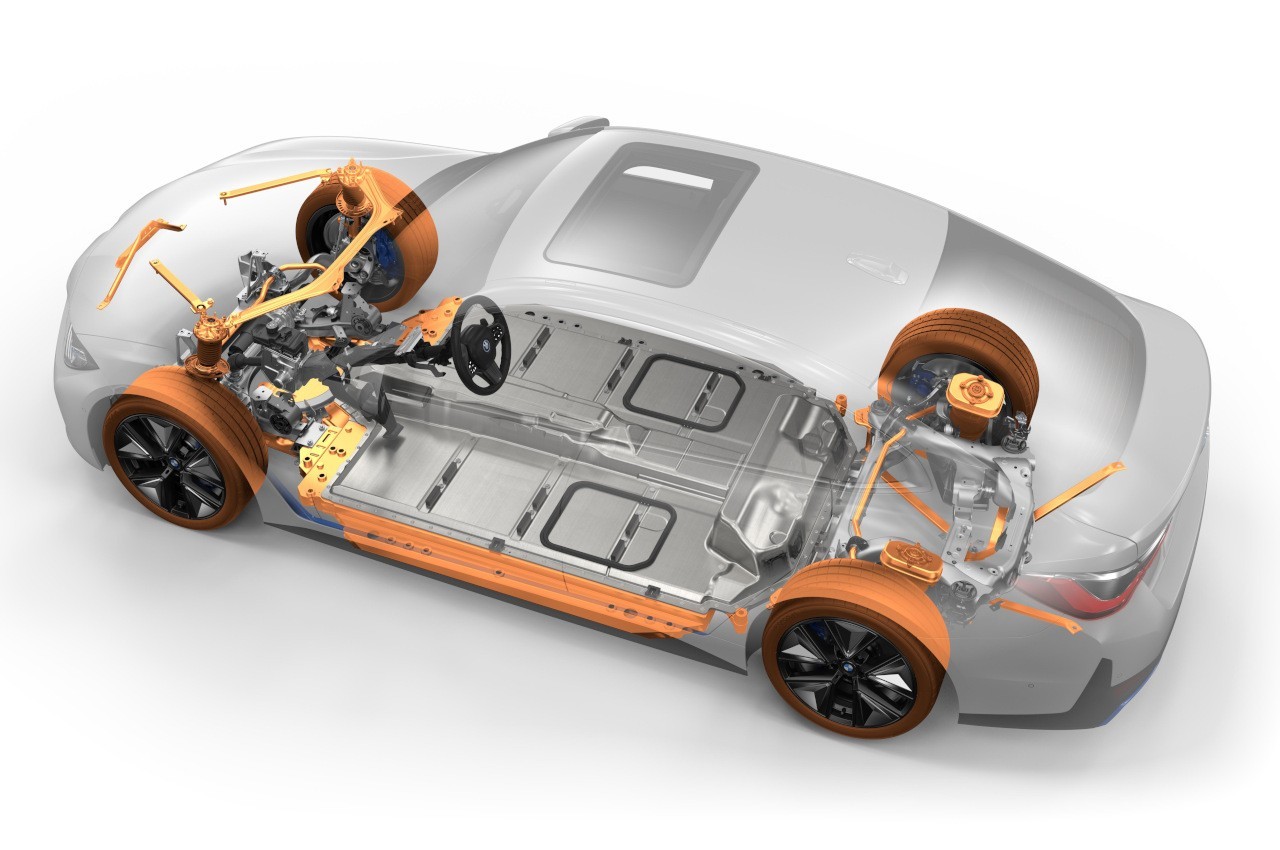 Bmw i4 2021, tecnica e produzione: immagini ufficiali