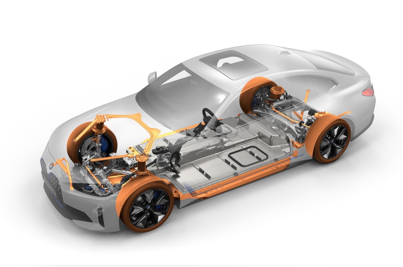 Bmw i4 2021, tecnica e produzione: immagini ufficiali