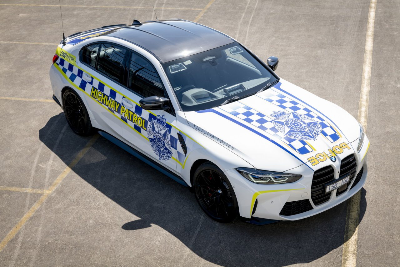 La BMW M3 Competition della Victoria Police Highway Patrol