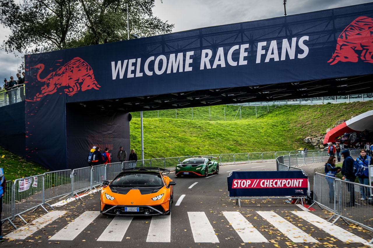 Lamborghini Huràcan STO: le foto del viaggio al Red Bull Ring